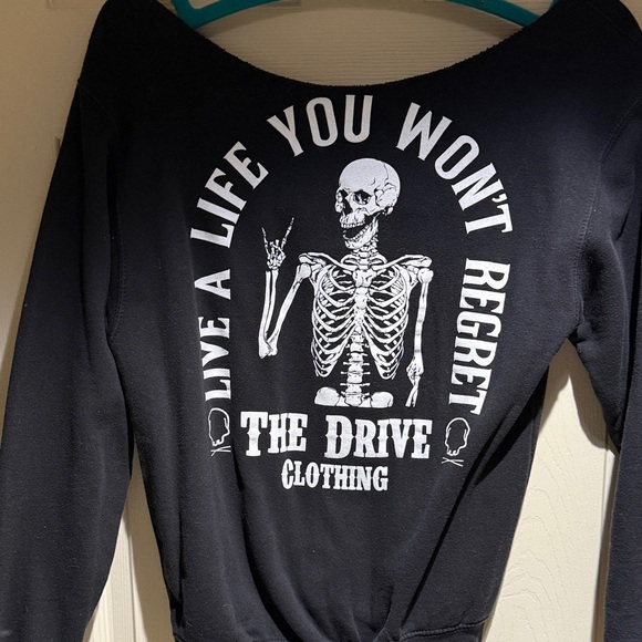 Black Hoodie with Skeleton Graphic - Picture 4 of 4